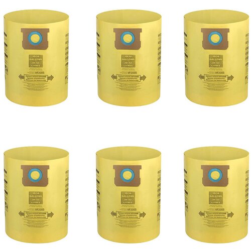 INF Vrečke za prah za sesalnike Shop-Vac, rumene (6 kosov) 10-14 litrov, (21549804) Slike