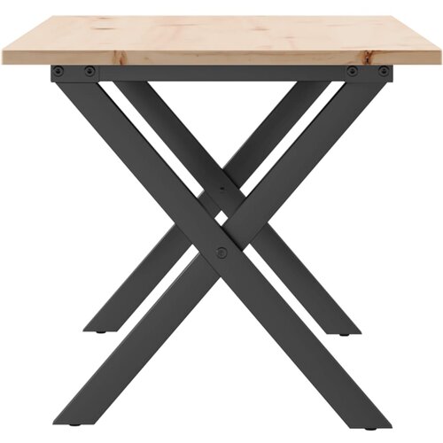  Stolić za kavu X-oblika 100x50x45cm borovina i čelik Slike