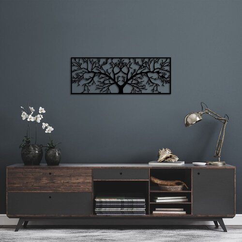 Wallity Zidna dekoracija Tree-268, 30x82 cm, 1.5 mm, Crna Slike