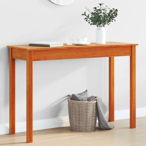  The Living Store Konzolna mizica voščeno rjava 110x40x75 cm trdna borovina - Konzolna Mizica, (21496179) Cene