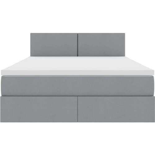  Krevet S LED lampica Svijetlo siva 140 x 190 cm tkanina Slike