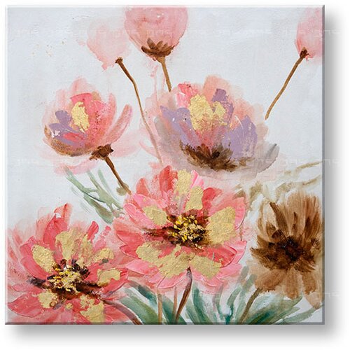  Naslikana slika na platnu cvetje 1-delna 60x60 cm CFAZH6001E1 () Slike