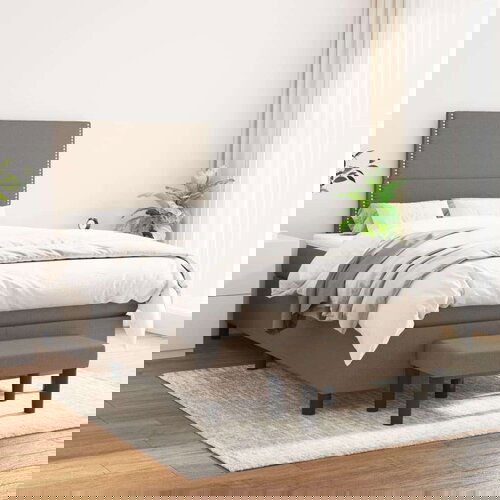  Box spring postelja z vzmetnico taupe 120x200 cm blago, (20893888) Cene