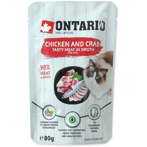 Ontario Cat - pi&scaron;čanec in rakovica v juhi - 80 g 80 g Cene