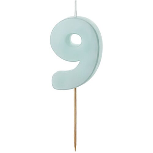 PARTY DECO svečka za rojstni dan številka 9, svetlo modra, velikost 5,5 cm Cene