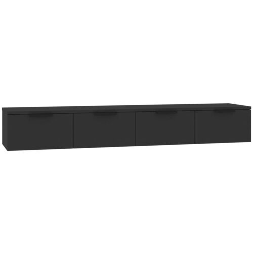 Maison Chic Stenska omarica - Zidna omarica 2 kosa črna 68x30x20 cm inženirski les iu398, (22062834) Slike