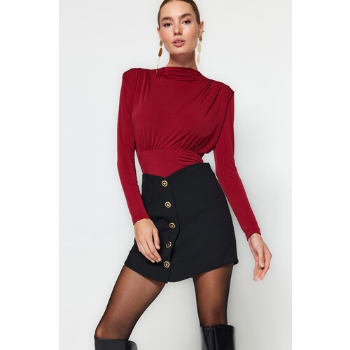 Trendyol Bordeaux Collar Detailed Bodysuit Slike