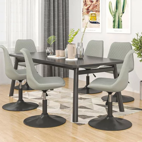  Vrtljivi jedilni stoli 6 kosov svetlo siv žamet, (20700689)
