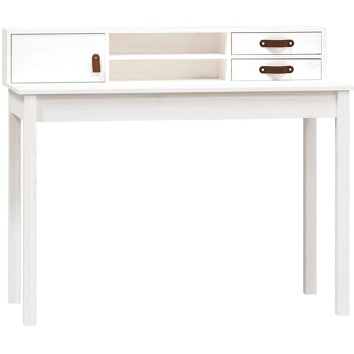 Maison Chic Pisalna miza - pisarniška miza - Računalniška miza bela 110x50x93 cm trdna borovinax, (21785067) Cene