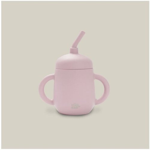 Interbaby silikonska čaša za malu djecu sa slamkom Dark Pink Cene
