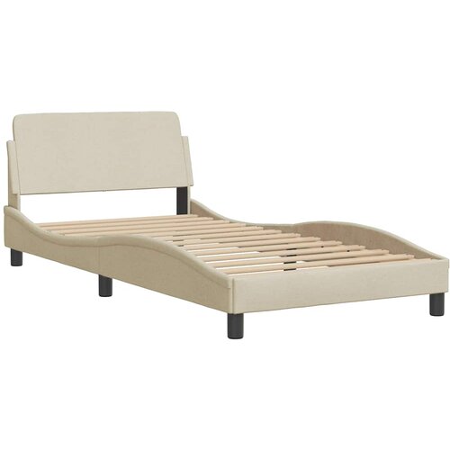  Okvir za krevet bez madraca Hanko krem 100 x 200 cm od tkanine Slike