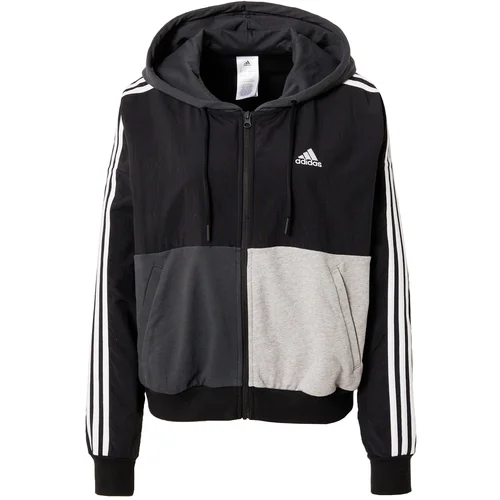 ADIDAS SPORTSWEAR Sportski gornji dio trenirke 'Essentials 3-Stripes Colorblock ' svijetlosiva / tamo siva / crna / bijela