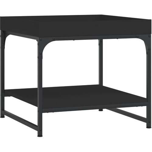 Maison Chic Klubska mizica - kavna mizica - Nizka mizica črna 49,5x49,5x45 cm inženirski les, (21754360) Slike