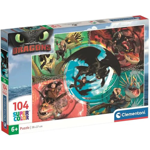 Clementoni Kako izuriti svojega zmaja 104-delni Supercolor puzzle - Cene
