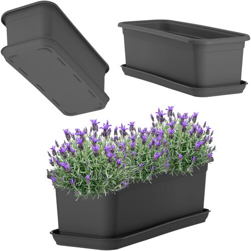 KADAX Balkonsko korito 40 cm Cvetlični lonček Stojalo za cvetlične lončke Stojalo za balkonske rože, (5000353578) Slike