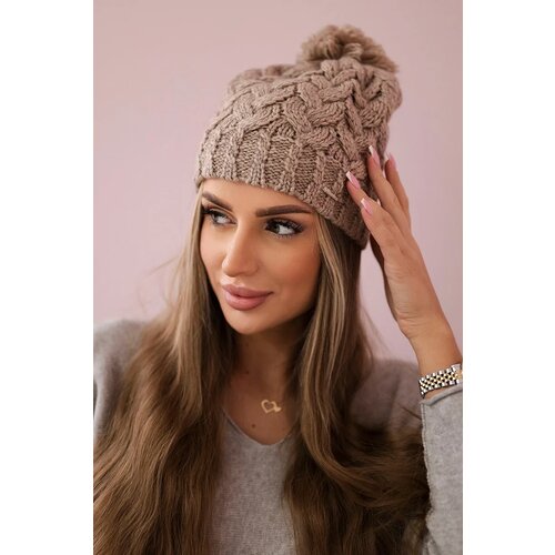  Cap with fleece Waleria K307 dark beige Slike
