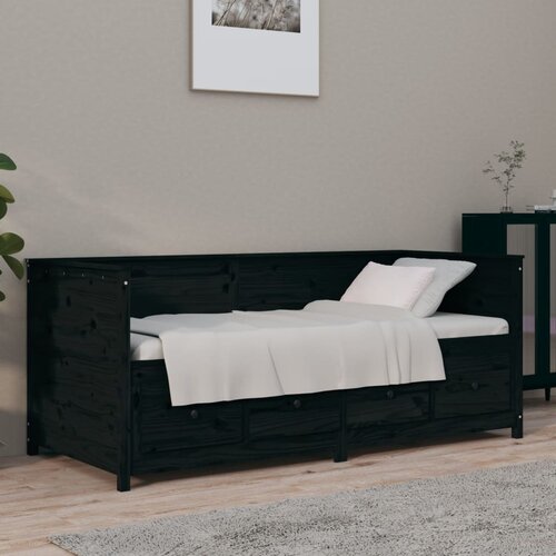  Dnevni krevet crni 100 x 200 cm od masivne borovine Slike