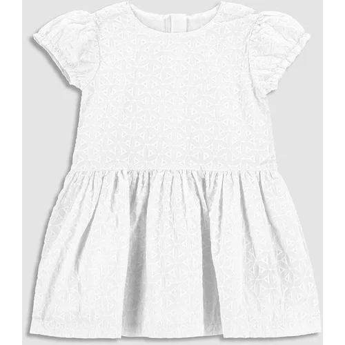 Coccodrillo Otroška bombažna obleka bela barva