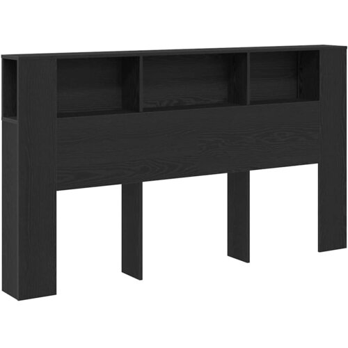  Glava kreveta s ormarićem Crni hrast 180 x 18,5 x 102,5 cm Slike
