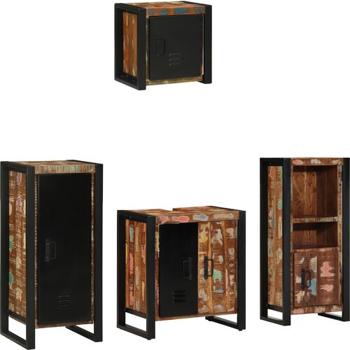 VidaXL Set namje&amp;scaron;taja za kupaonicu 4 pcs Čvrsto reciklirano drvo Slike
