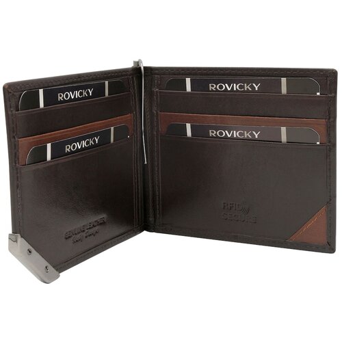 Fashion Hunters Dark brown and brown thin men&amp;#039;s wallet for banknotes Slike