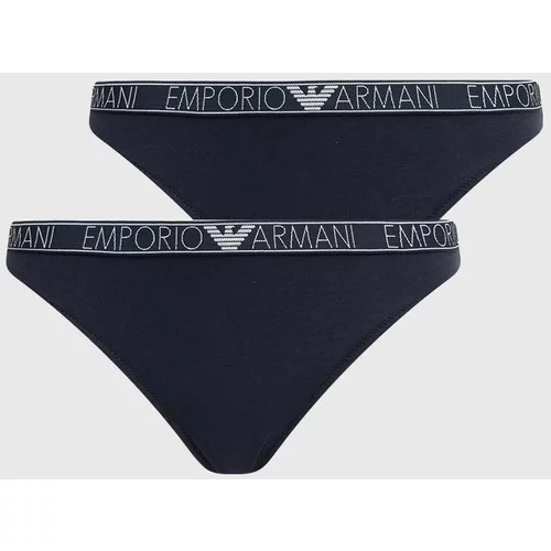 Emporio Armani Underwear Tange 2-pack boja: tamno plava