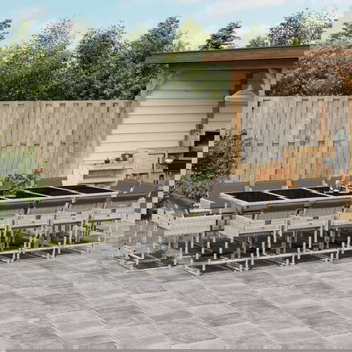 VidaXL 17-dijelni vrtni blagovaonski set s jastucima svijetlosivi Slike