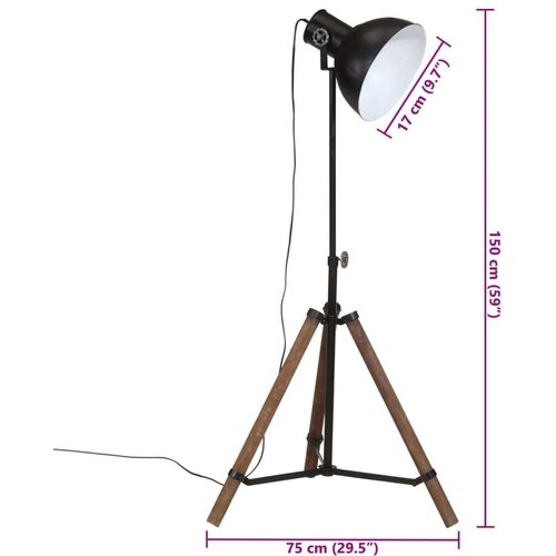  Svjetiljka 25 W crna 75x75x90-150 cm E27 Slike
