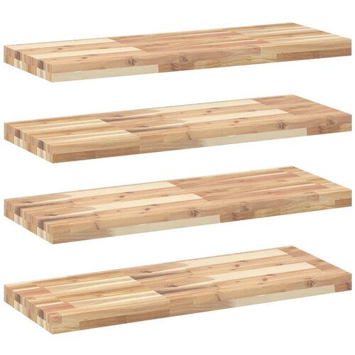 vidaXL Viseče police 4 kosi 100x30x4 cm neobdelan masiven les akacije, (5000307281) Cene