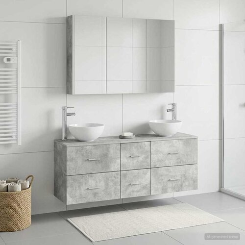  Set namje&scaron;taja za kupaonicu 4 kom. Betonska siva Cijene