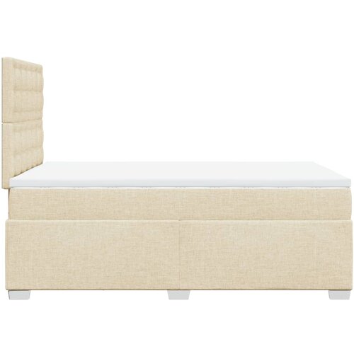  Krevet s oprugama i madracem krem 120 x 200 cm od tkanine Slike