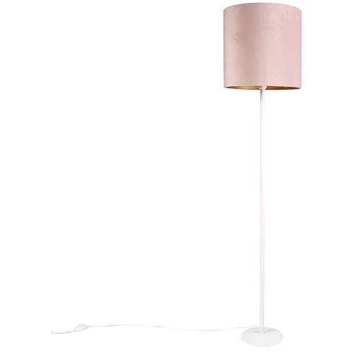QAZQA Romantična talna svetilka bela z roza odtenkom 40 cm - Simplo