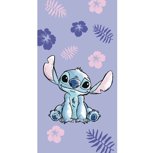Jerry Fabrics Vijolična bombažna otro&amp;scaron;ka brisača 70x140 cm Lilo and Stitch &amp;ndash; Slike