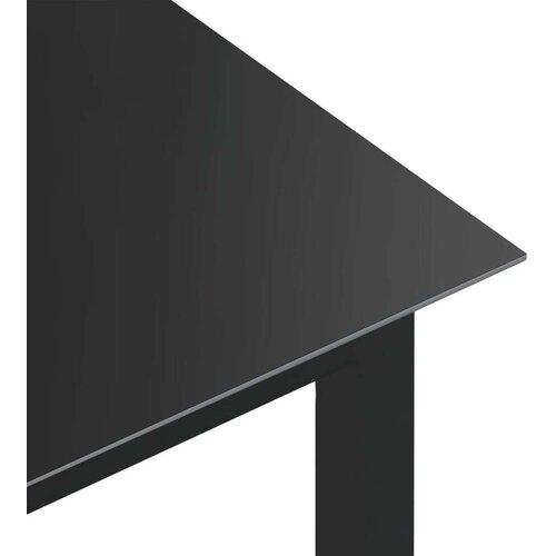 In vrtni stol crni 150 x 90 x 74 cm od aluminija i stakla Slike