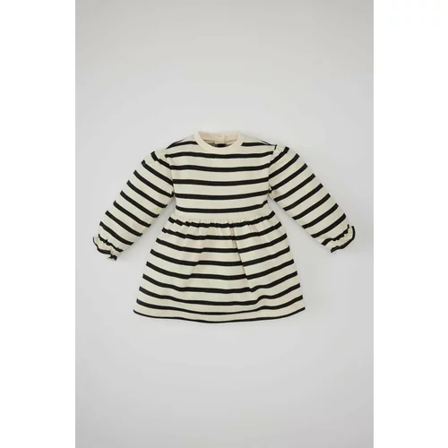 Defacto Regular Fit Striped Long Sleeve Knitted Dress