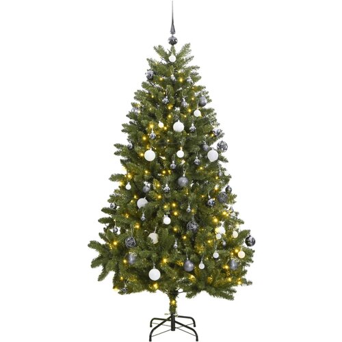 vidaXL Umjetno božićno drvce 300 LED sa šarkama i kuglicama 270 cm Cijene