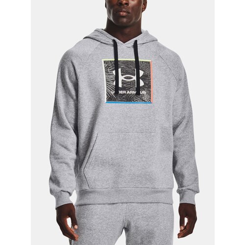 Under Armour Sweatshirt UA Rival Flc Graphic Hoodie-GRY - Mens Slike
