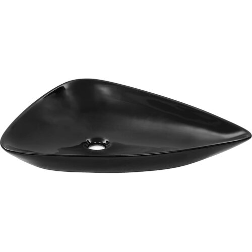 Maison Chic Keramični Umivalnik - Kopalna umivalnik - Lavabo trikotne oblike 645x455x115 mm črn, (21684657) Cene