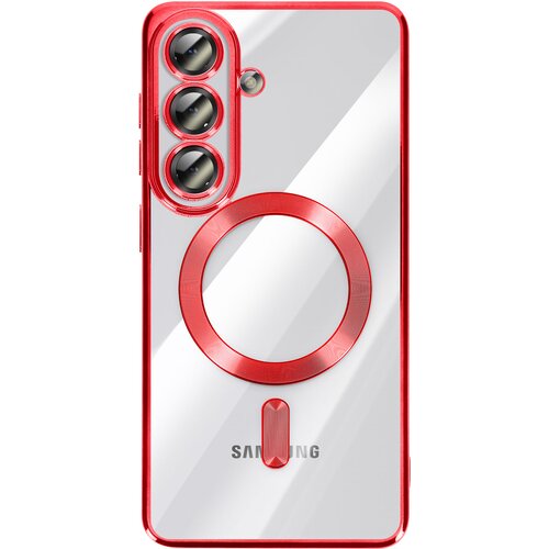 AVIZAR Mehko ohi&scaron;je MagSafe za Galaxy S26 Plus, odporno na udarce, s kromiranim robom, Rdeča, (5000190608) Cene