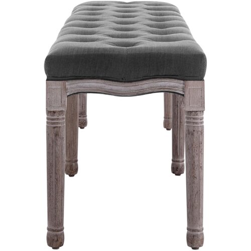  Klupa od tkanine i masivnog drva 150 x 40 x 48 cm tamnosiva Slike