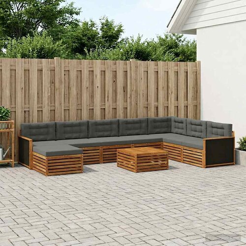  Set vanjskih sofa 9 kom. Prirodna i antracit Smeđa 79 x 79 x 37 cm Slike