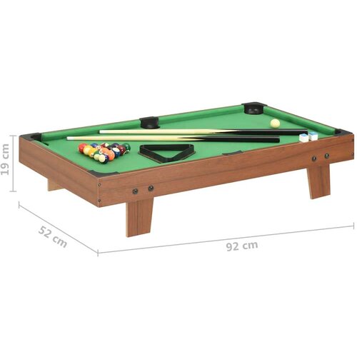 VidaXL Mini biljarski stol 92 x 52 x 19 cm smeđe-zeleni Slike