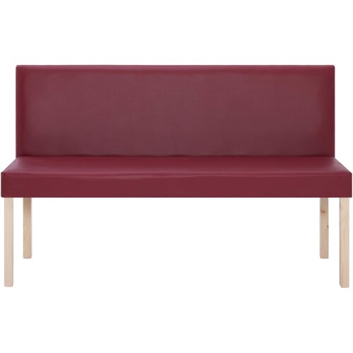  Klupa od umjetne kože 139,5 cm crvena boja vina Slike