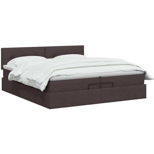  Krevet od pjene s madracem i LED-om Tamno smeđa 200 x 200 cm Slike