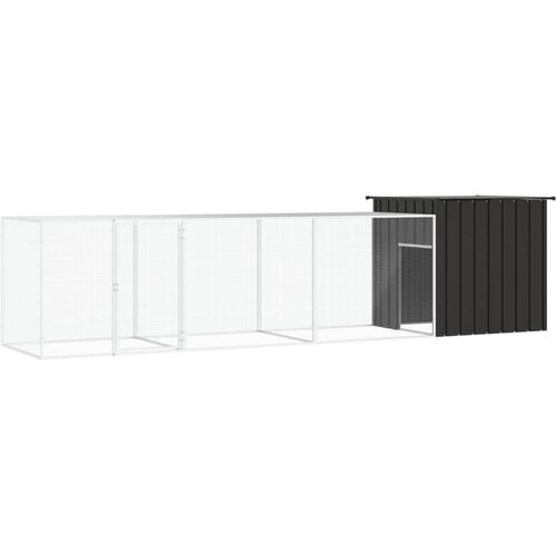 vidaXL Kokošnjak antracit 400x91x100 cm pocinkano jeklo Cene