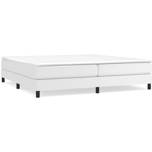 VidaXL Box spring postelja z vzmetnico bela 200x200 cm umetno usnje, (20727079) Slike