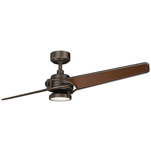 Elstead Lighting Elstead Kichler Xety Stropni ventilator z 2 lopaticama, 142 cm, LED lučjo, starinskim bronastim daljinskim upravljalnikom, (22100406) Cene