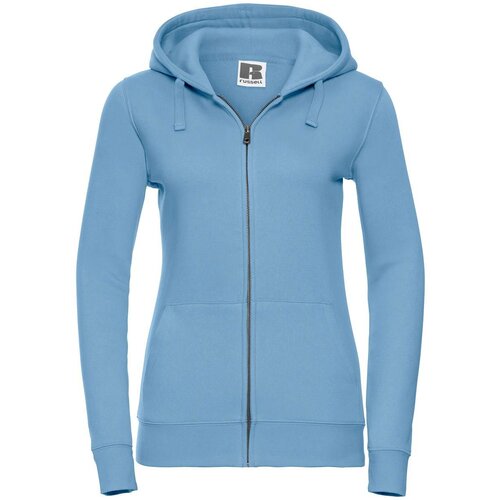 RUSSELL Blue women's sweatshirt with hood and zipper Authentic Cene