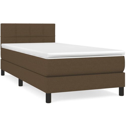 Maison Chic Box spring postelja - Vzmetna postelja z vzmetnico temno rjava 80x200 cm blago SL12755, (21903050) Slike