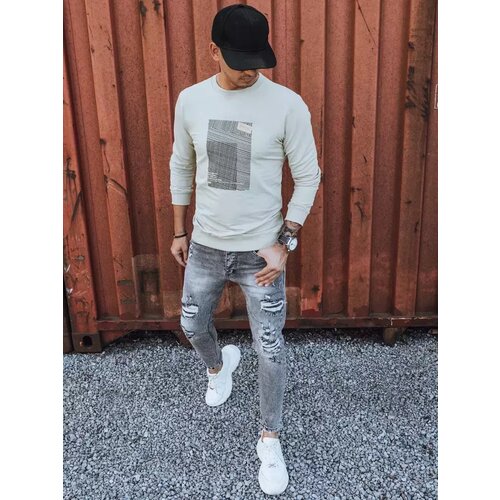 DStreet Bluza męska z nadrukiem beżowa Cene